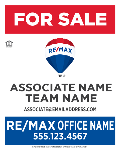 RE/MAX® Signs All Templates-All Style Guide Compliant