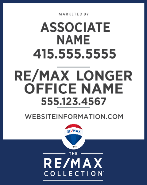 RE/MAX® Signs All Templates-All Style Guide Compliant