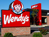 Wendy's Ground Sign with Brick Base