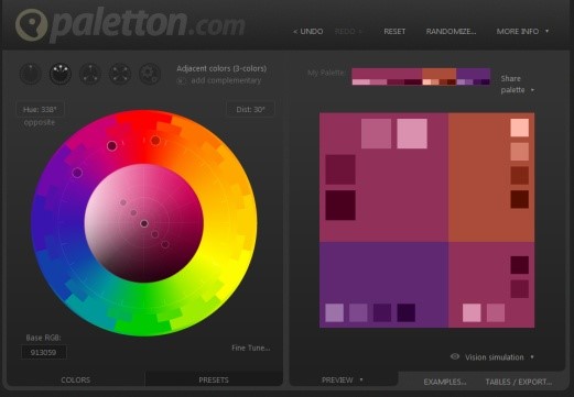Color wheel and palette tool illustrating how intentional color selection and contrast improve sign visibility and performance