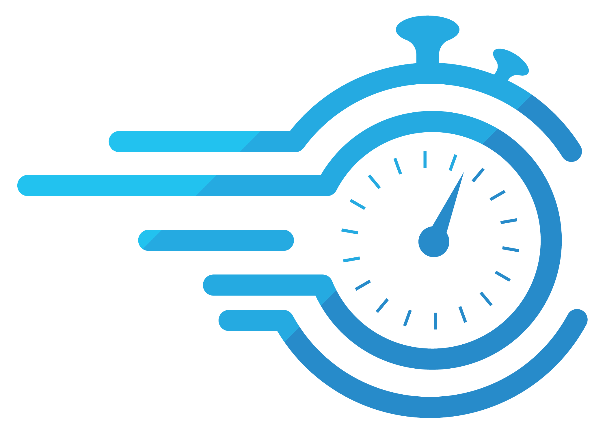 Stopwatch icon representing response time and operational efficiency