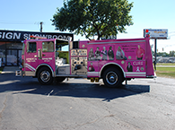 Custom Fire truck wrap breast cancer awareness 1