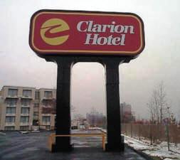 Clarion Hotel Double Pole Sign