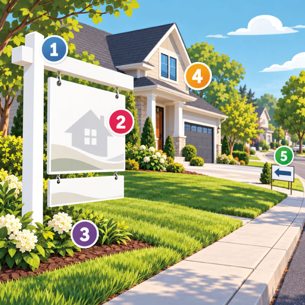 Professional real estate signs and frames.