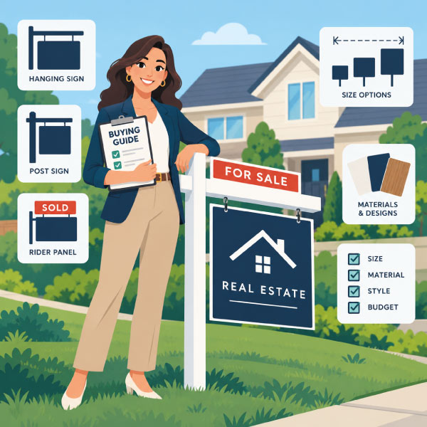 Professional real estate signs and frames.